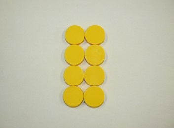 Magnety pro nástěnku a barvu - žlutá sada 8 ks