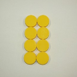Magnety pro nástěnku a barvu - žlutá sada 8 ks